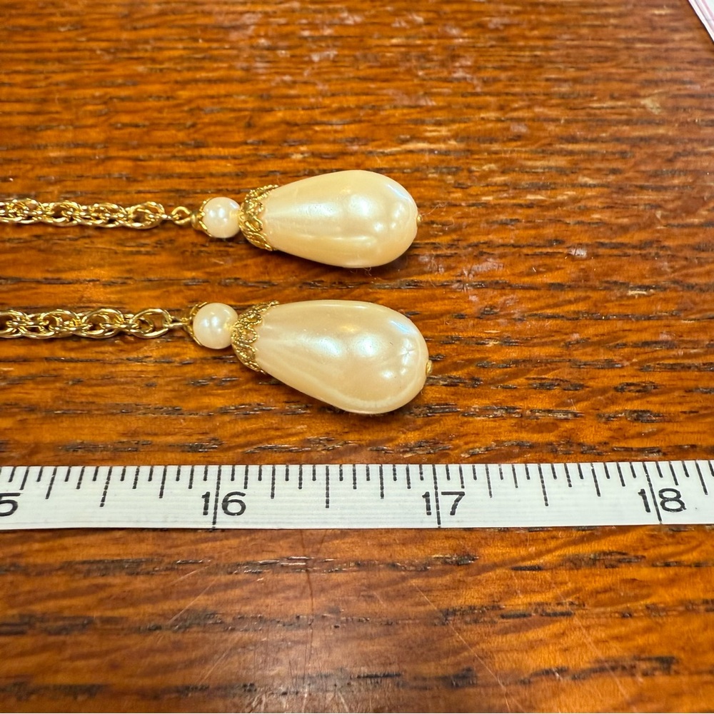 Avon “Pearlesque Wrap” Necklace no clasps vintage 1990 goldtone/pearl - Picture 2 of 5